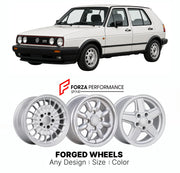 CUSTOM CLASSIC VINTAGE RESTOMOD RETRO OLD SCHOOL FORGED WHEELS RIMS for VOLKSWAGEN GOLF MK 2 GTI 1984 - 1992

Custom forged wheels for Volkswagen Golf MK 2 GTI 1984 - 1992. Classic, vintage, restomod wheel designs made to order in custom sizes, offsets, colors and finishes.

We manufacture premium quality forged wheels rims for Volkswagen Golf MK 2 GTI 1984 - 1992 in any design, size, color.

THIS WHEEL DESIGN CAN BE CUSTOM-MADE FOR YOUR CAR IN ANY SIZE AND COLOR OPTIONS
Available in monoblock, 2-piece, 3-p