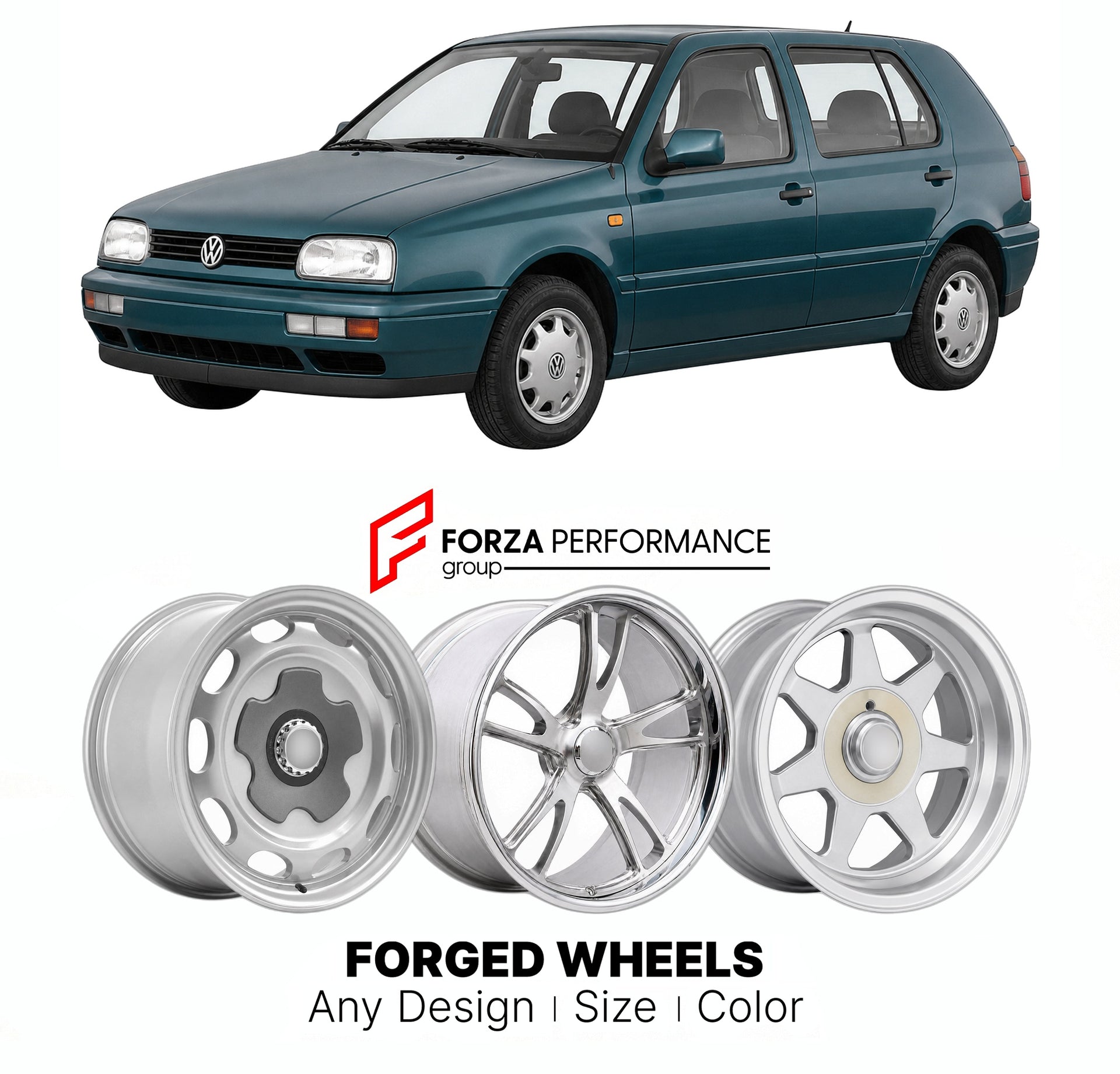CUSTOM CLASSIC VINTAGE RESTOMOD RETRO OLD SCHOOL FORGED WHEELS RIMS for VOLKSWAGEN GOLF MK 3 1993 - 1999

Custom forged wheels for Volkswagen Golf MK 3 1993 - 1999. Classic, vintage, restomod wheel designs made to order in custom sizes, offsets, colors and finishes.

We manufacture premium quality forged wheels rims for Volkswagen Golf MK 3 1993 - 1999 in any design, size, color.

THIS WHEEL DESIGN CAN BE CUSTOM-MADE FOR YOUR CAR IN ANY SIZE AND COLOR OPTIONS
Available in monoblock, 2-piece, 3-piece, duoblo