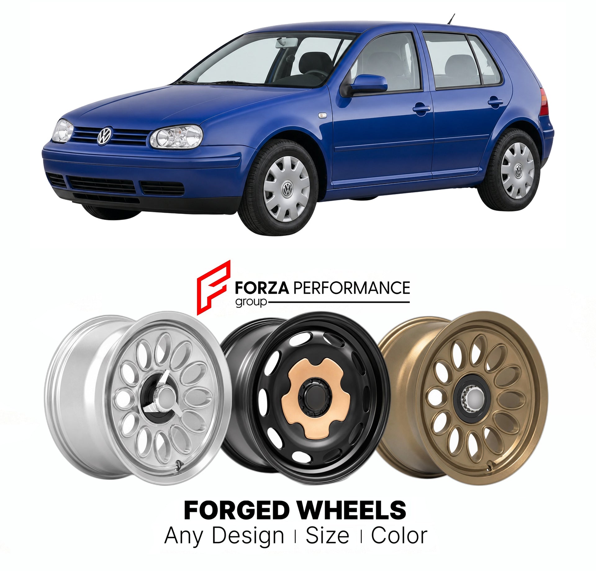 CUSTOM CLASSIC VINTAGE RESTOMOD RETRO OLD SCHOOL FORGED WHEELS RIMS for VOLKSWAGEN GOLF MK 4 1997 - 2003

Custom forged wheels for Volkswagen Golf MK 4 1997 - 2003. Classic, vintage, restomod wheel designs made to order in custom sizes, offsets, colors and finishes.

We manufacture premium quality forged wheels rims for Volkswagen Golf MK 4 1997 - 2003 in any design, size, color.

THIS WHEEL DESIGN CAN BE CUSTOM-MADE FOR YOUR CAR IN ANY SIZE AND COLOR OPTIONS
Available in monoblock, 2-piece, 3-piece, duoblo