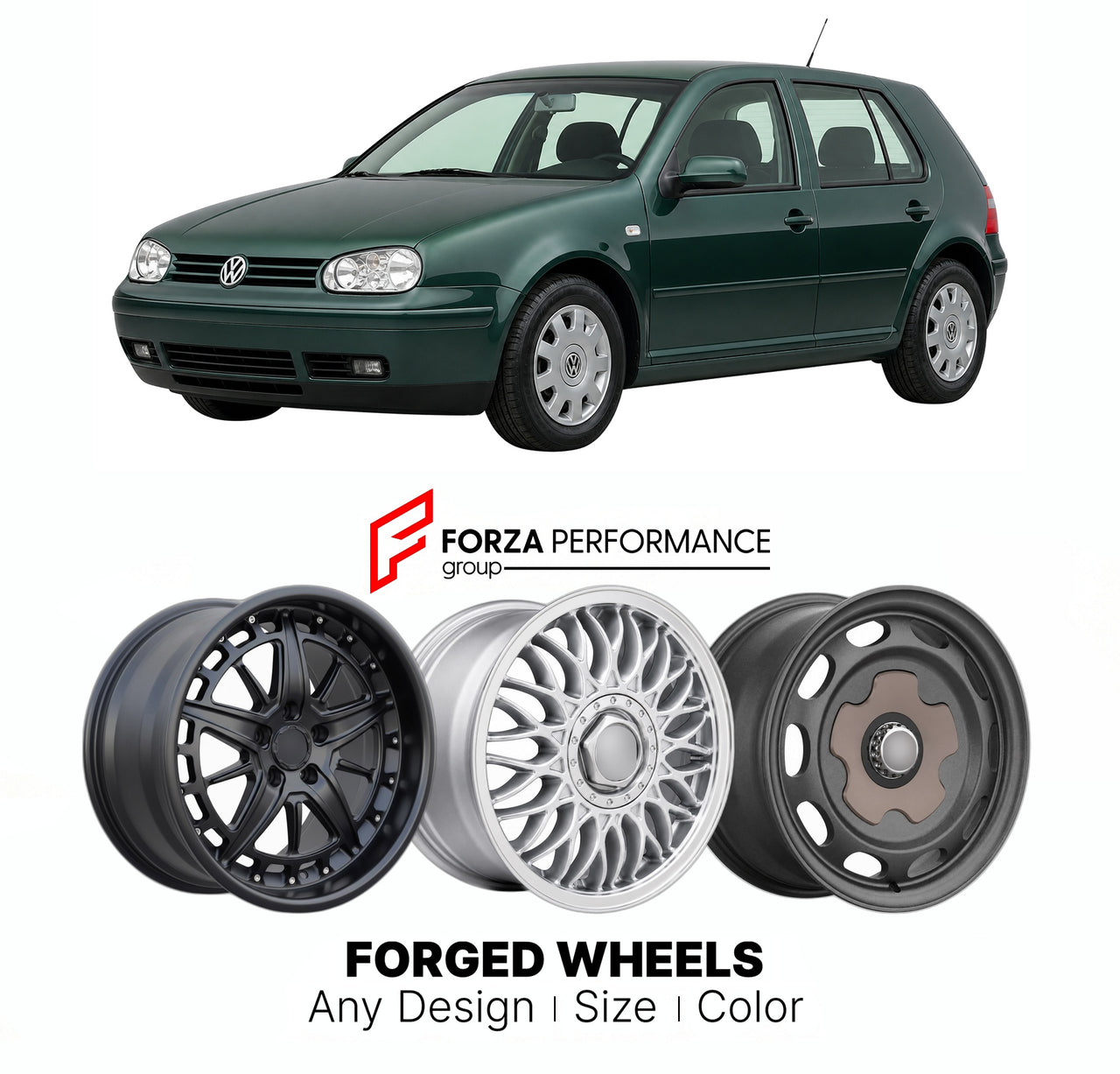 CUSTOM CLASSIC VINTAGE RESTOMOD RETRO OLD SCHOOL FORGED WHEELS RIMS for VOLKSWAGEN GOLF MK 4 1999 - 2006

Custom forged wheels for Volkswagen Golf MK 4 1999 - 2006. Classic, vintage, restomod wheel designs made to order in custom sizes, offsets, colors and finishes.

We manufacture premium quality forged wheels rims for Volkswagen Golf MK 4 1999 - 2006 in any design, size, color.

THIS WHEEL DESIGN CAN BE CUSTOM-MADE FOR YOUR CAR IN ANY SIZE AND COLOR OPTIONS
Available in monoblock, 2-piece, 3-piece, duoblo