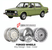 CUSTOM CLASSIC VINTAGE RESTOMOD RETRO OLD SCHOOL FORGED WHEELS RIMS for VOLKSWAGEN JETTA MK 1 1979 - 1984

Custom forged wheels for Volkswagen Jetta MK 1 1979 - 1984. Classic, vintage, restomod wheel designs made to order in custom sizes, offsets, colors and finishes.

We manufacture premium quality forged wheels rims for Volkswagen Jetta MK 1 1979 - 1984 in any design, size, color.

THIS WHEEL DESIGN CAN BE CUSTOM-MADE FOR YOUR CAR IN ANY SIZE AND COLOR OPTIONS
Available in monoblock, 2-piece, 3-piece, duo