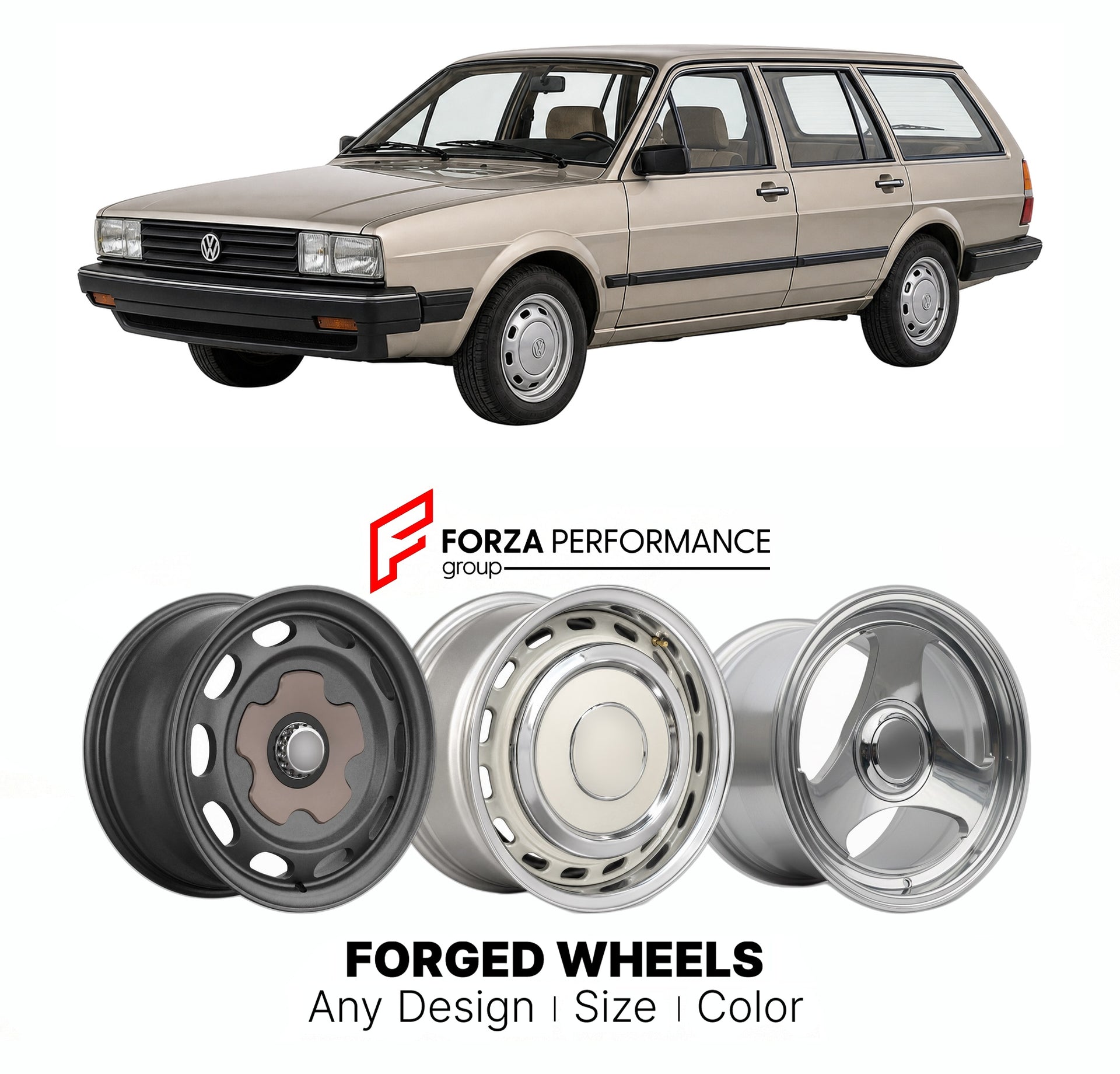 CUSTOM CLASSIC VINTAGE RESTOMOD RETRO OLD SCHOOL FORGED WHEELS RIMS for VOLKSWAGEN PASSAT B2 1980 - 1988

Custom forged wheels for Volkswagen Passat B2 1980 - 1988. Classic, vintage, restomod wheel designs made to order in custom sizes, offsets, colors and finishes.

We manufacture premium quality forged wheels rims for Volkswagen Passat B2 1980 - 1988 in any design, size, color.

THIS WHEEL DESIGN CAN BE CUSTOM-MADE FOR YOUR CAR IN ANY SIZE AND COLOR OPTIONS
Available in monoblock, 2-piece, 3-piece, duoblo