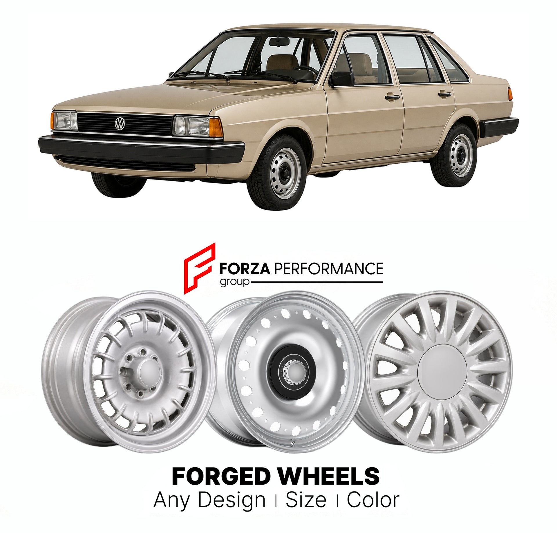 CUSTOM CLASSIC VINTAGE RESTOMOD RETRO OLD SCHOOL FORGED WHEELS RIMS for VOLKSWAGEN SANTANA B2 1981 - 1984

Custom forged wheels for Volkswagen Santana B2 1981 - 1984. Classic, vintage, restomod wheel designs made to order in custom sizes, offsets, colors and finishes.

We manufacture premium quality forged wheels rims for Volkswagen Santana B2 1981 - 1984 in any design, size, color.

THIS WHEEL DESIGN CAN BE CUSTOM-MADE FOR YOUR CAR IN ANY SIZE AND COLOR OPTIONS
Available in monoblock, 2-piece, 3-piece, duo