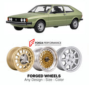CUSTOM CLASSIC VINTAGE RESTOMOD RETRO OLD SCHOOL FORGED WHEELS RIMS for VOLKSWAGEN SCIROCCO MK 1 1974 - 1981

Custom forged wheels for Volkswagen Scirocco MK 1 1974 - 1981. Classic, vintage, restomod wheel designs made to order in custom sizes, offsets, colors and finishes.

We manufacture premium quality forged wheels rims for Volkswagen Scirocco MK 1 1974 - 1981 in any design, size, color.

THIS WHEEL DESIGN CAN BE CUSTOM-MADE FOR YOUR CAR IN ANY SIZE AND COLOR OPTIONS
Available in monoblock, 2-piece, 3-p