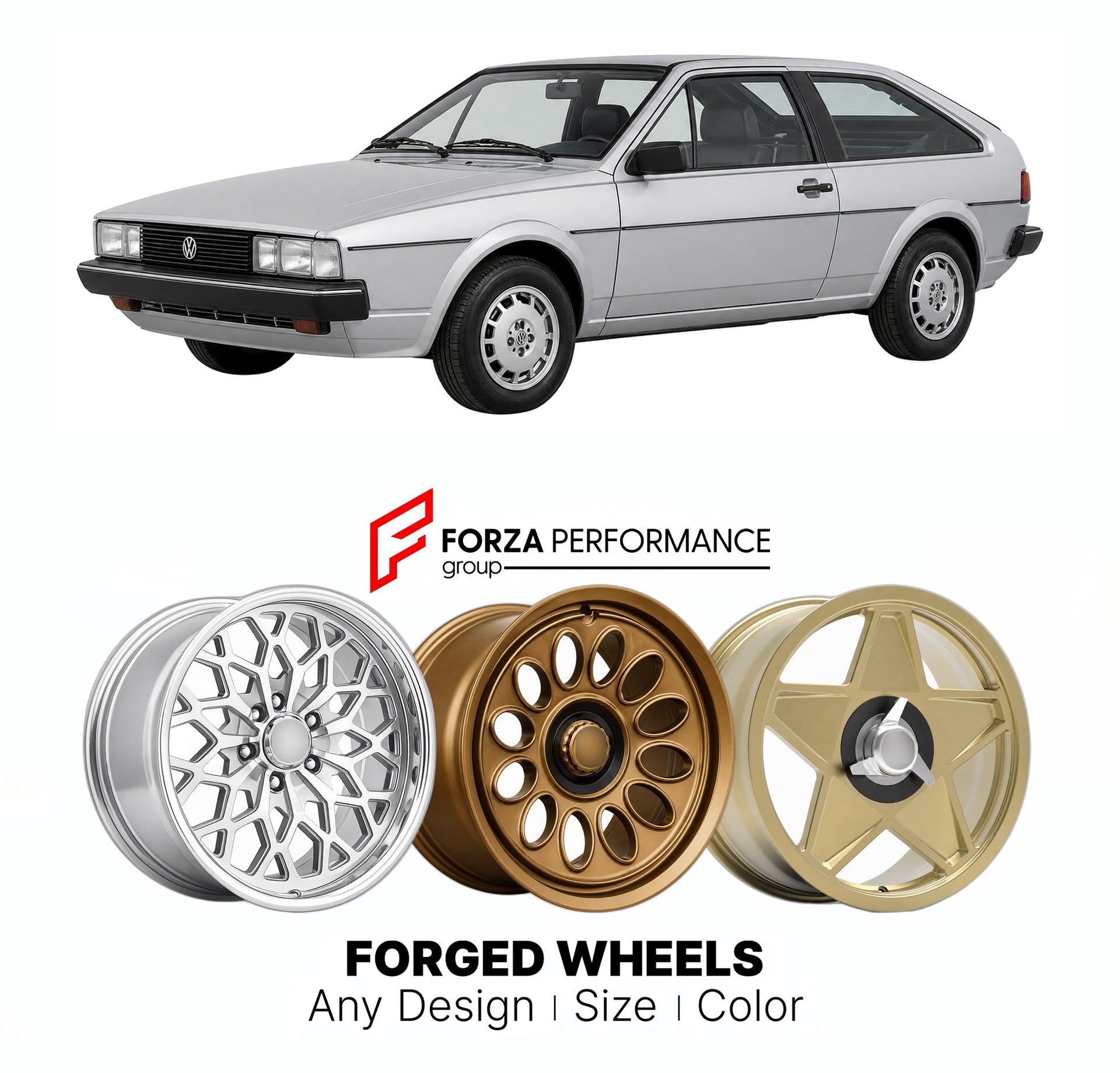 CUSTOM CLASSIC VINTAGE RESTOMOD RETRO OLD SCHOOL FORGED WHEELS RIMS for VOLKSWAGEN SCIROCCO MK 2 1981 - 1992

Custom forged wheels for Volkswagen Scirocco MK 2 1981 - 1992. Classic, vintage, restomod wheel designs made to order in custom sizes, offsets, colors and finishes.

We manufacture premium quality forged wheels rims for Volkswagen Scirocco MK 2 1981 - 1992 in any design, size, color.

THIS WHEEL DESIGN CAN BE CUSTOM-MADE FOR YOUR CAR IN ANY SIZE AND COLOR OPTIONS
Available in monoblock, 2-piece, 3-p