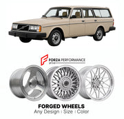 CUSTOM CLASSIC VINTAGE RESTOMOD RETRO OLD SCHOOL FORGED WHEELS RIMS for VOLVO 240 SERIES 1974 - 1993

Custom forged wheels for Volvo 240 Series 1974 - 1993. Classic, vintage, restomod wheel designs made to order in custom sizes, offsets, colors and finishes.

We manufacture premium quality forged wheels rims for Volvo 240 Series 1974 - 1993 in any design, size, color.

THIS WHEEL DESIGN CAN BE CUSTOM-MADE FOR YOUR CAR IN ANY SIZE AND COLOR OPTIONS
Available in monoblock, 2-piece, 3-piece, duoblock, beadlock