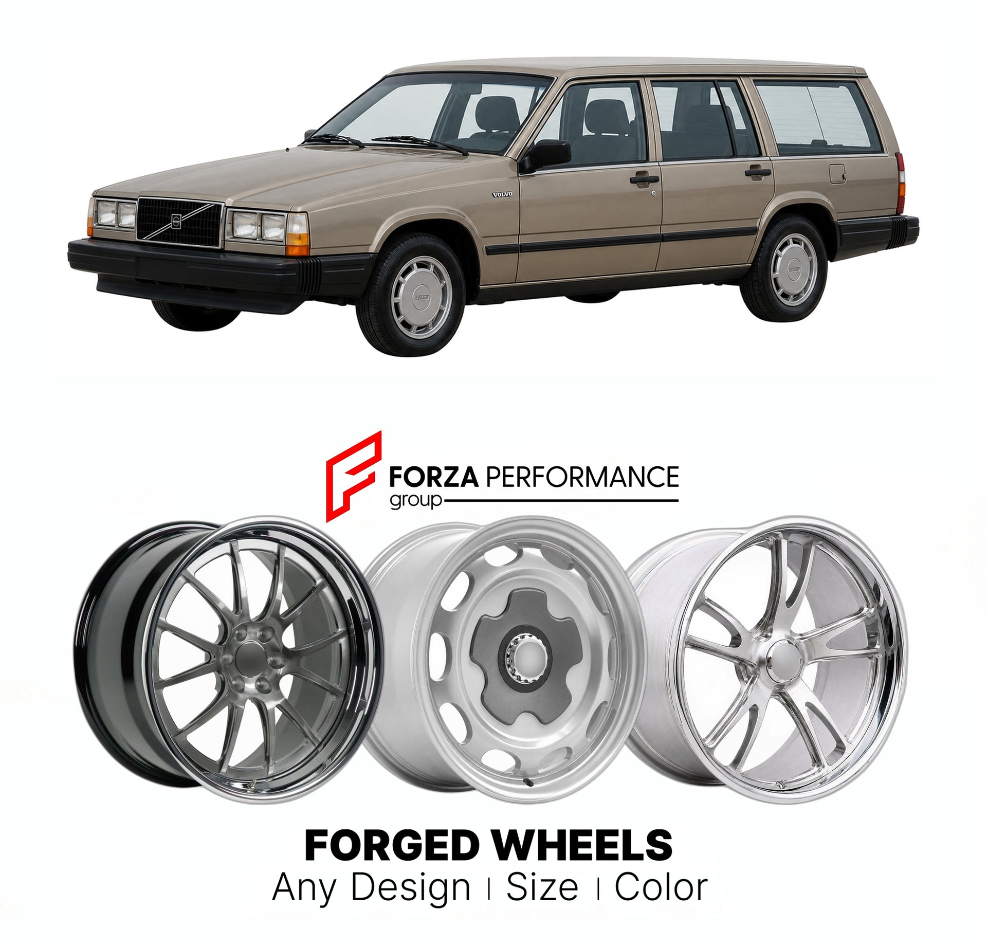 CUSTOM CLASSIC VINTAGE RESTOMOD RETRO OLD SCHOOL FORGED WHEELS RIMS for VOLVO 745 ESTATE 1985 - 1992

Custom forged wheels for Volvo 745 Estate 1985 - 1992. Classic, vintage, restomod wheel designs made to order in custom sizes, offsets, colors and finishes.

We manufacture premium quality forged wheels rims for Volvo 745 Estate 1985 - 1992 in any design, size, color.

THIS WHEEL DESIGN CAN BE CUSTOM-MADE FOR YOUR CAR IN ANY SIZE AND COLOR OPTIONS
Available in monoblock, 2-piece, 3-piece, duoblock, beadlock