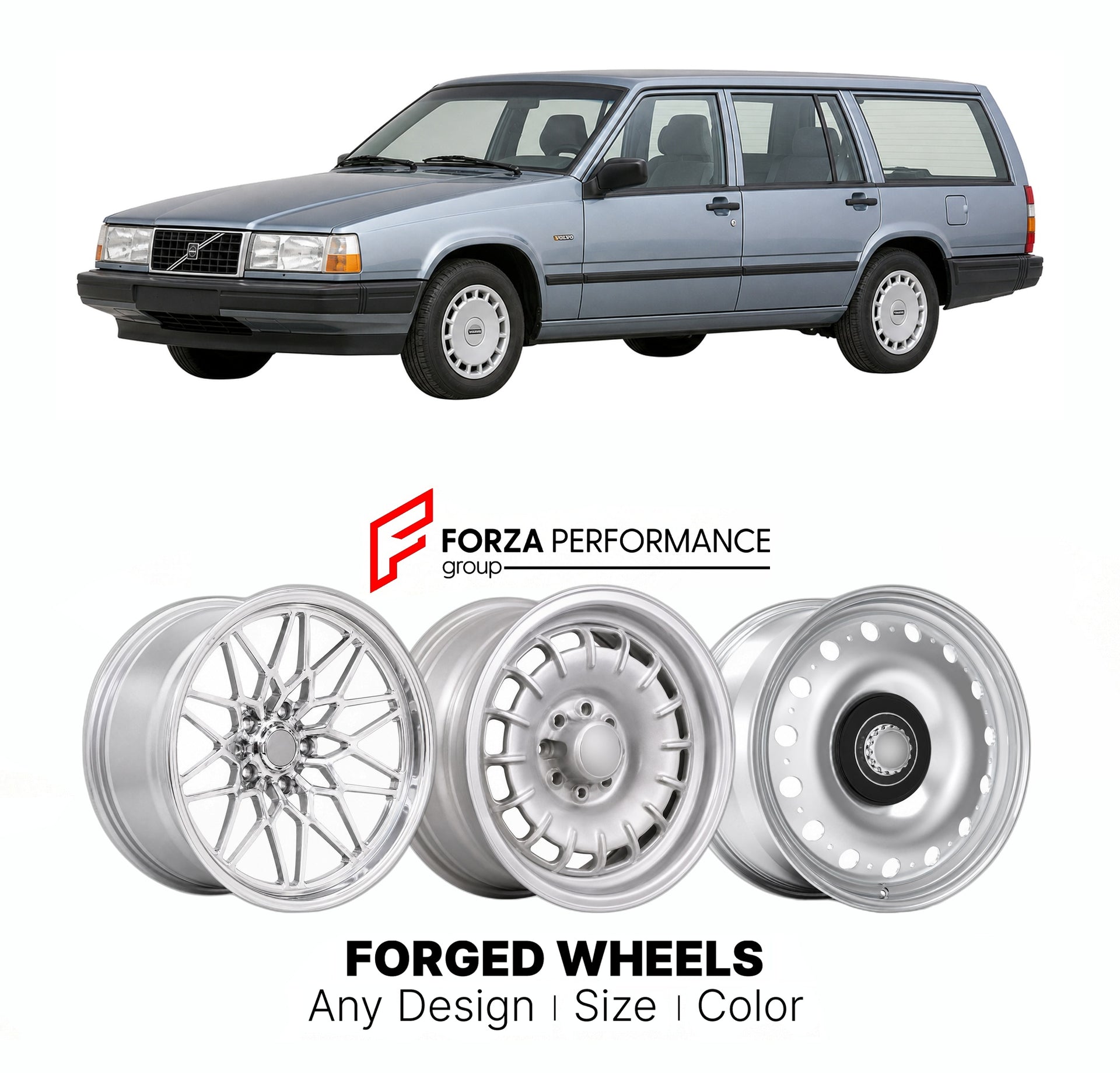 CUSTOM CLASSIC VINTAGE RESTOMOD RETRO OLD SCHOOL FORGED WHEELS RIMS for VOLVO 960 ESTATE 1990 - 1998

Custom forged wheels for Volvo 960 Estate 1990 - 1998. Classic, vintage, restomod wheel designs made to order in custom sizes, offsets, colors and finishes.

We manufacture premium quality forged wheels rims for Volvo 960 Estate 1990 - 1998 in any design, size, color.

THIS WHEEL DESIGN CAN BE CUSTOM-MADE FOR YOUR CAR IN ANY SIZE AND COLOR OPTIONS
Available in monoblock, 2-piece, 3-piece, duoblock, beadlock