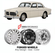 CUSTOM CLASSIC VINTAGE RESTOMOD RETRO OLD SCHOOL FORGED WHEELS RIMS for VOLVO AMAZON 120 SERIES 1956 - 1970

Custom forged wheels for Volvo Amazon 120 Series 1956 - 1970. Classic, vintage, restomod wheel designs made to order in custom sizes, offsets, colors and finishes.

We manufacture premium quality forged wheels rims for Volvo Amazon 120 Series 1956 - 1970 in any design, size, color.

THIS WHEEL DESIGN CAN BE CUSTOM-MADE FOR YOUR CAR IN ANY SIZE AND COLOR OPTIONS
Available in monoblock, 2-piece, 3-piec