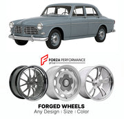 CUSTOM CLASSIC VINTAGE RESTOMOD RETRO OLD SCHOOL FORGED WHEELS RIMS for VOLVO AMAZON 121 122S 1956 - 1970

Custom forged wheels for Volvo Amazon 121 122S 1956 - 1970. Classic, vintage, restomod wheel designs made to order in custom sizes, offsets, colors and finishes.

We manufacture premium quality forged wheels rims for Volvo Amazon 121 122S 1956 - 1970 in any design, size, color.

THIS WHEEL DESIGN CAN BE CUSTOM-MADE FOR YOUR CAR IN ANY SIZE AND COLOR OPTIONS
Available in monoblock, 2-piece, 3-piece, duo
