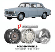 CUSTOM CLASSIC VINTAGE RESTOMOD RETRO OLD SCHOOL FORGED WHEELS RIMS for VOLVO AMAZON P120 P130 1956 - 1970

Custom forged wheels for Volvo Amazon P120 P130 1956 - 1970. Classic, vintage, restomod wheel designs made to order in custom sizes, offsets, colors and finishes.

We manufacture premium quality forged wheels rims for Volvo Amazon P120 P130 1956 - 1970 in any design, size, color.

THIS WHEEL DESIGN CAN BE CUSTOM-MADE FOR YOUR CAR IN ANY SIZE AND COLOR OPTIONS
Available in monoblock, 2-piece, 3-piece, 
