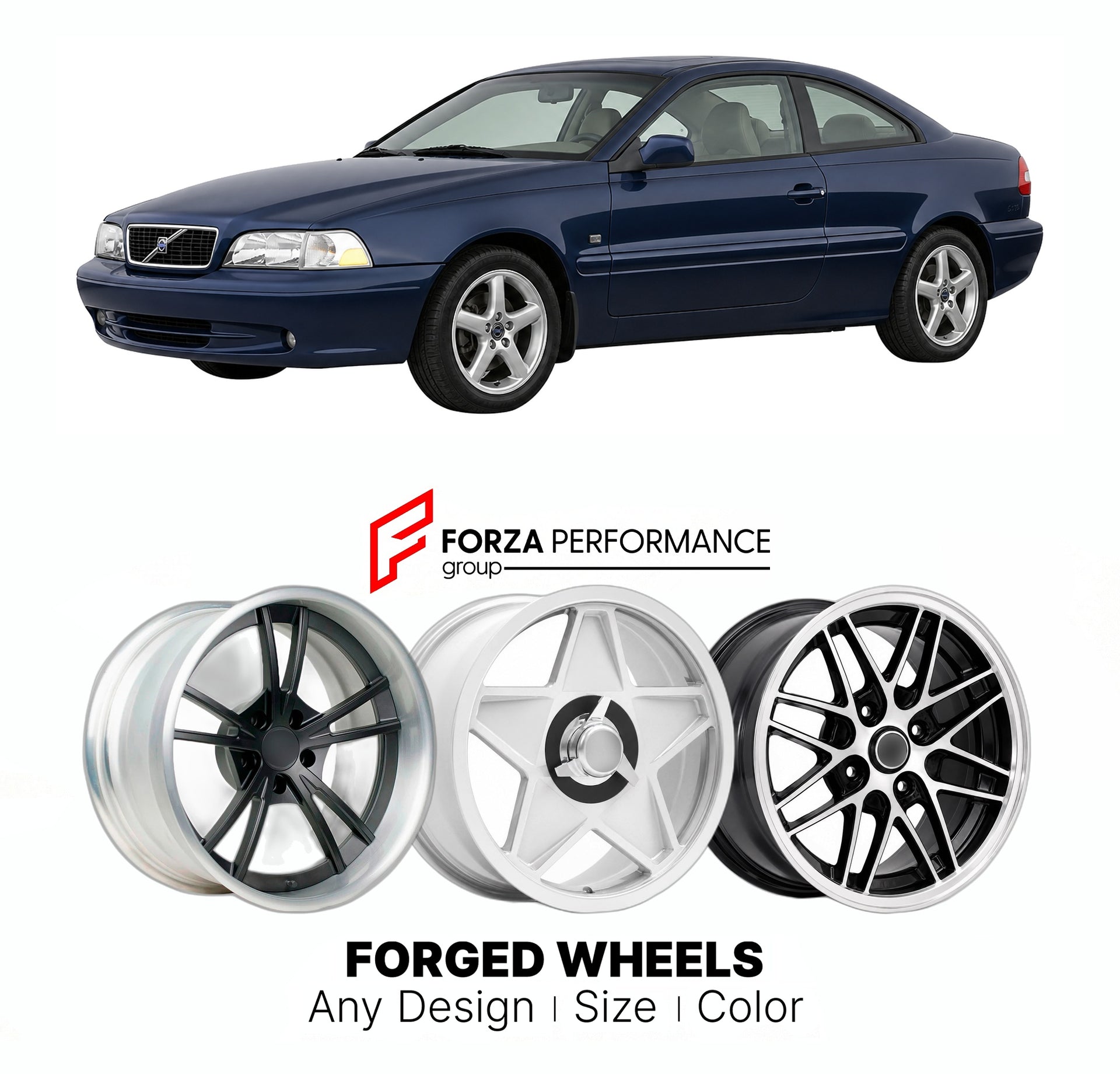 CUSTOM CLASSIC VINTAGE RESTOMOD RETRO OLD SCHOOL FORGED WHEELS RIMS for VOLVO C70 1997 - 2005

Custom forged wheels for Volvo C70 1997 - 2005. Classic, vintage, restomod wheel designs made to order in custom sizes, offsets, colors and finishes.

We manufacture premium quality forged wheels rims for Volvo C70 1997 - 2005 in any design, size, color.

THIS WHEEL DESIGN CAN BE CUSTOM-MADE FOR YOUR CAR IN ANY SIZE AND COLOR OPTIONS
Available in monoblock, 2-piece, 3-piece, duoblock, beadlock
3D wheel renderings 