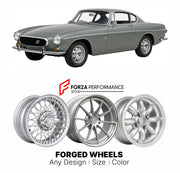 CUSTOM CLASSIC VINTAGE RESTOMOD RETRO OLD SCHOOL FORGED WHEELS RIMS for VOLVO P1800 1961 - 1973

Custom forged wheels for Volvo P1800 1961 - 1973. Classic, vintage, restomod wheel designs made to order in custom sizes, offsets, colors and finishes.

We manufacture premium quality forged wheels rims for Volvo P1800 1961 - 1973 in any design, size, color.

THIS WHEEL DESIGN CAN BE CUSTOM-MADE FOR YOUR CAR IN ANY SIZE AND COLOR OPTIONS
Available in monoblock, 2-piece, 3-piece, duoblock, beadlock
3D wheel rende