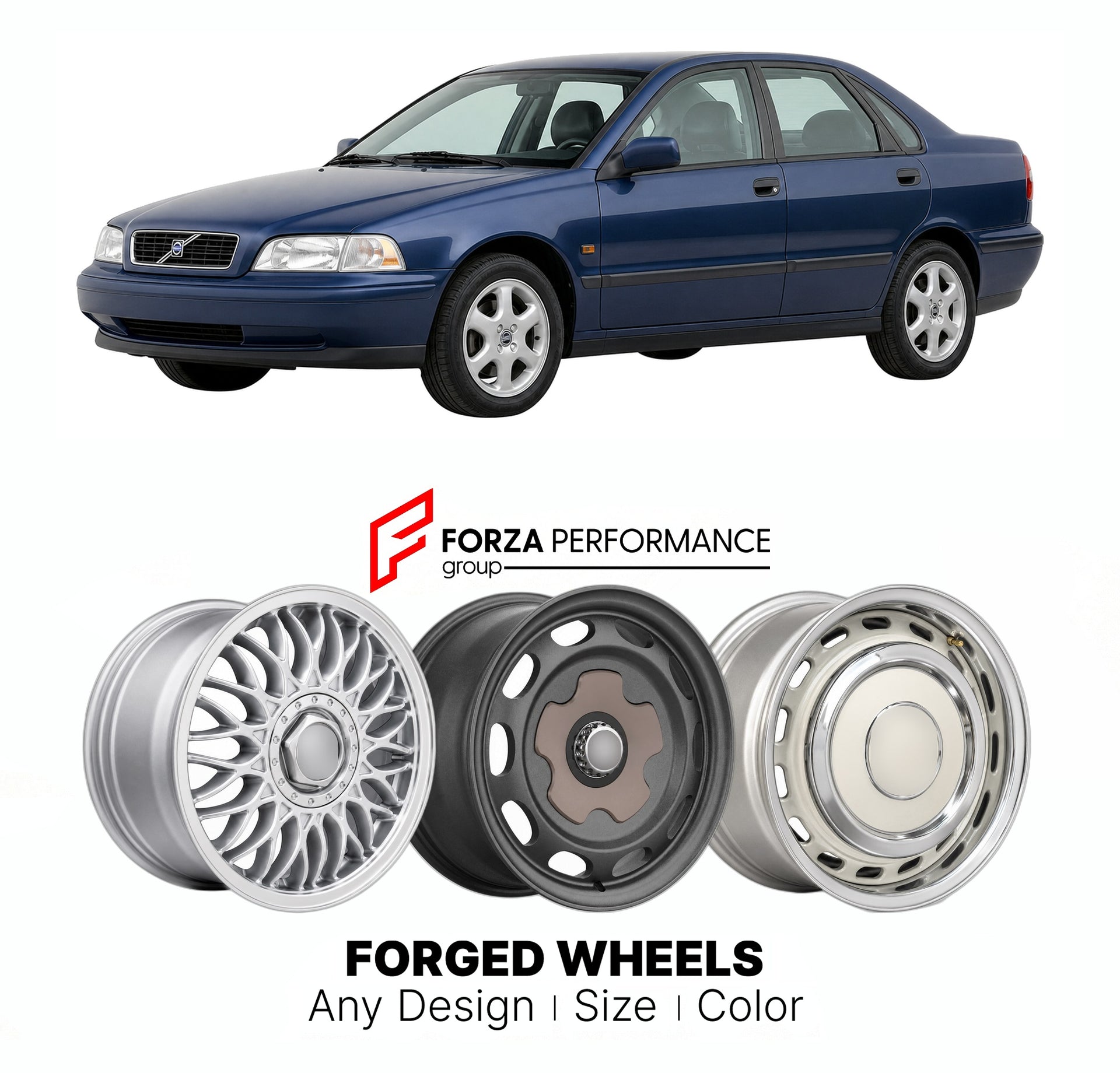 CUSTOM CLASSIC VINTAGE RESTOMOD RETRO OLD SCHOOL FORGED WHEELS RIMS for VOLVO S40 I 1995 - 2004

Custom forged wheels for Volvo S40 I 1995 - 2004. Classic, vintage, restomod wheel designs made to order in custom sizes, offsets, colors and finishes.

We manufacture premium quality forged wheels rims for Volvo S40 I 1995 - 2004 in any design, size, color.

THIS WHEEL DESIGN CAN BE CUSTOM-MADE FOR YOUR CAR IN ANY SIZE AND COLOR OPTIONS
Available in monoblock, 2-piece, 3-piece, duoblock, beadlock
3D wheel rende