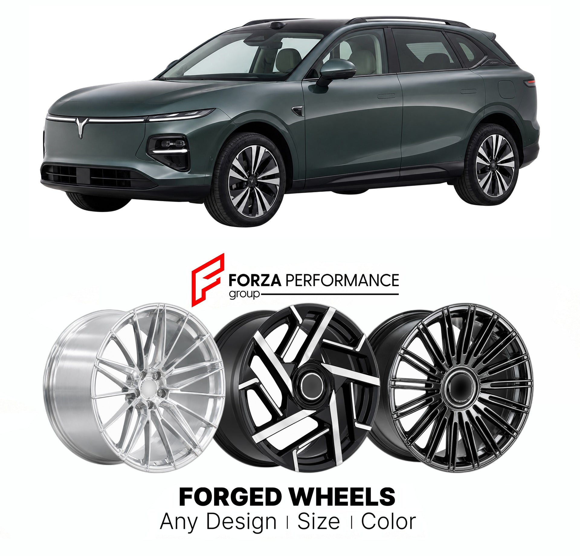 Custom forged wheels for Voyah Dongfeng Courage Zhiyin 2024+. Made-to-order monoblock, 2-piece and 3-piece wheels in custom sizes, offsets, colors and finishes with guaranteed vehicle fitment.

We manufacture premium quality forged wheels rims for Voyah Dongfeng Courage Zhiyin 2024+ in any design, size, color.

THIS WHEEL DESIGN CAN BE CUSTOM-MADE FOR YOUR CAR IN ANY SIZE AND COLOR OPTIONS
Available in monoblock, 2-piece, 3-piece, duoblock, beadlock
3D wheel renderings are provided according to the exact di