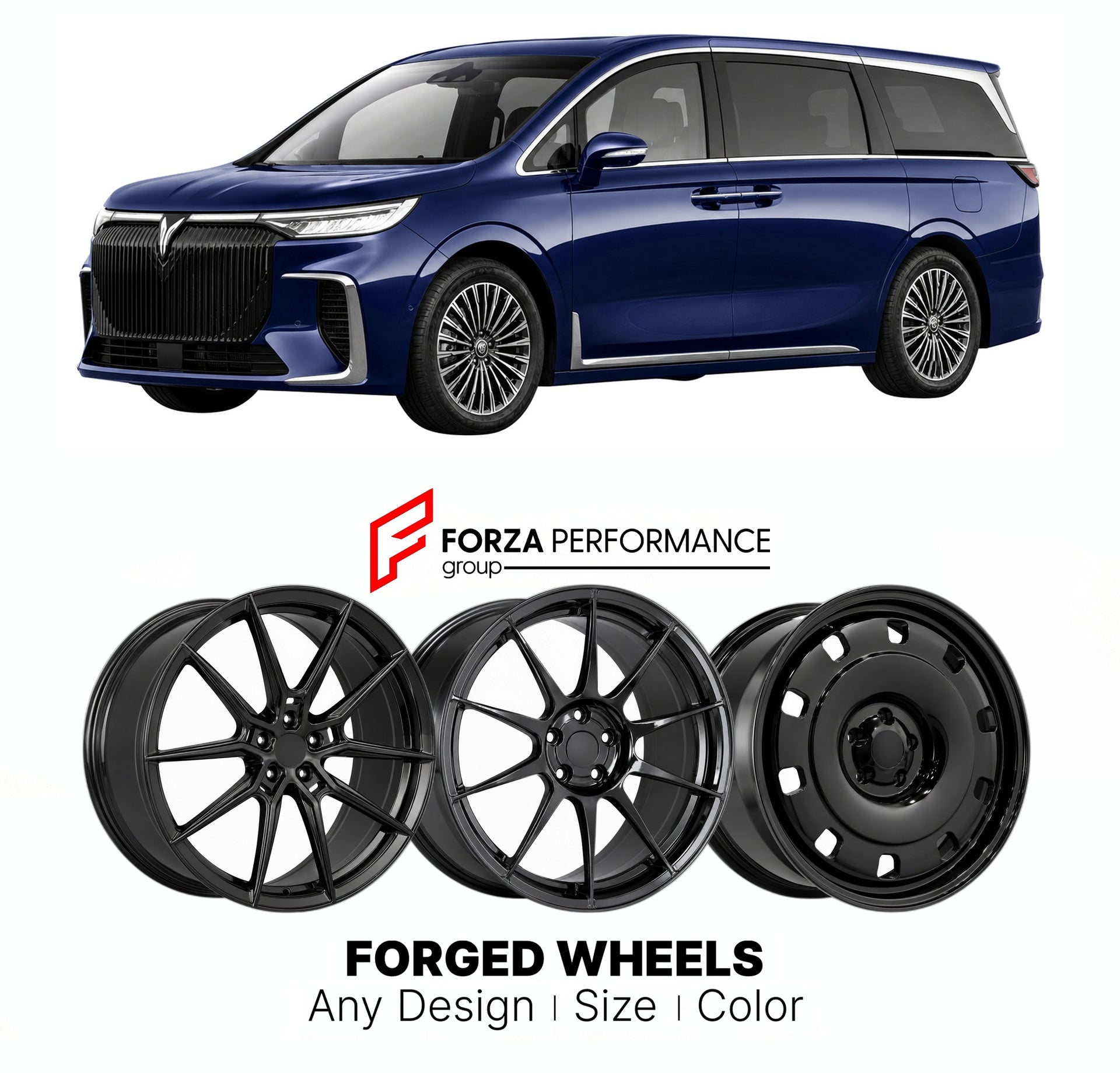 Custom forged wheels for Voyah Dongfeng Dream Dreamer 2022+. Made-to-order monoblock, 2-piece and 3-piece wheels in custom sizes, offsets, colors and finishes with guaranteed vehicle fitment.

We manufacture premium quality forged wheels rims for Voyah Dongfeng Dream Dreamer 2022+ in any design, size, color.

THIS WHEEL DESIGN CAN BE CUSTOM-MADE FOR YOUR CAR IN ANY SIZE AND COLOR OPTIONS
Available in monoblock, 2-piece, 3-piece, duoblock, beadlock
3D wheel renderings are provided according to the exact dime
