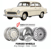 CUSTOM CLASSIC VINTAGE RESTOMOD RETRO OLD SCHOOL FORGED WHEELS RIMS for WARTBURG 311 1956 - 1965

Custom forged wheels for Wartburg 311 1956 - 1965. Classic, vintage, restomod wheel designs made to order in custom sizes, offsets, colors and finishes.

We manufacture premium quality forged wheels rims for Wartburg 311 1956 - 1965 in any design, size, color.

THIS WHEEL DESIGN CAN BE CUSTOM-MADE FOR YOUR CAR IN ANY SIZE AND COLOR OPTIONS
Available in monoblock, 2-piece, 3-piece, duoblock, beadlock
3D wheel re
