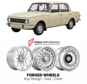 CUSTOM CLASSIC VINTAGE RESTOMOD RETRO OLD SCHOOL FORGED WHEELS RIMS for WARTBURG 353 1966 - 1988

Custom forged wheels for Wartburg 353 1966 - 1988. Classic, vintage, restomod wheel designs made to order in custom sizes, offsets, colors and finishes.

We manufacture premium quality forged wheels rims for Wartburg 353 1966 - 1988 in any design, size, color.

THIS WHEEL DESIGN CAN BE CUSTOM-MADE FOR YOUR CAR IN ANY SIZE AND COLOR OPTIONS
Available in monoblock, 2-piece, 3-piece, duoblock, beadlock
3D wheel re