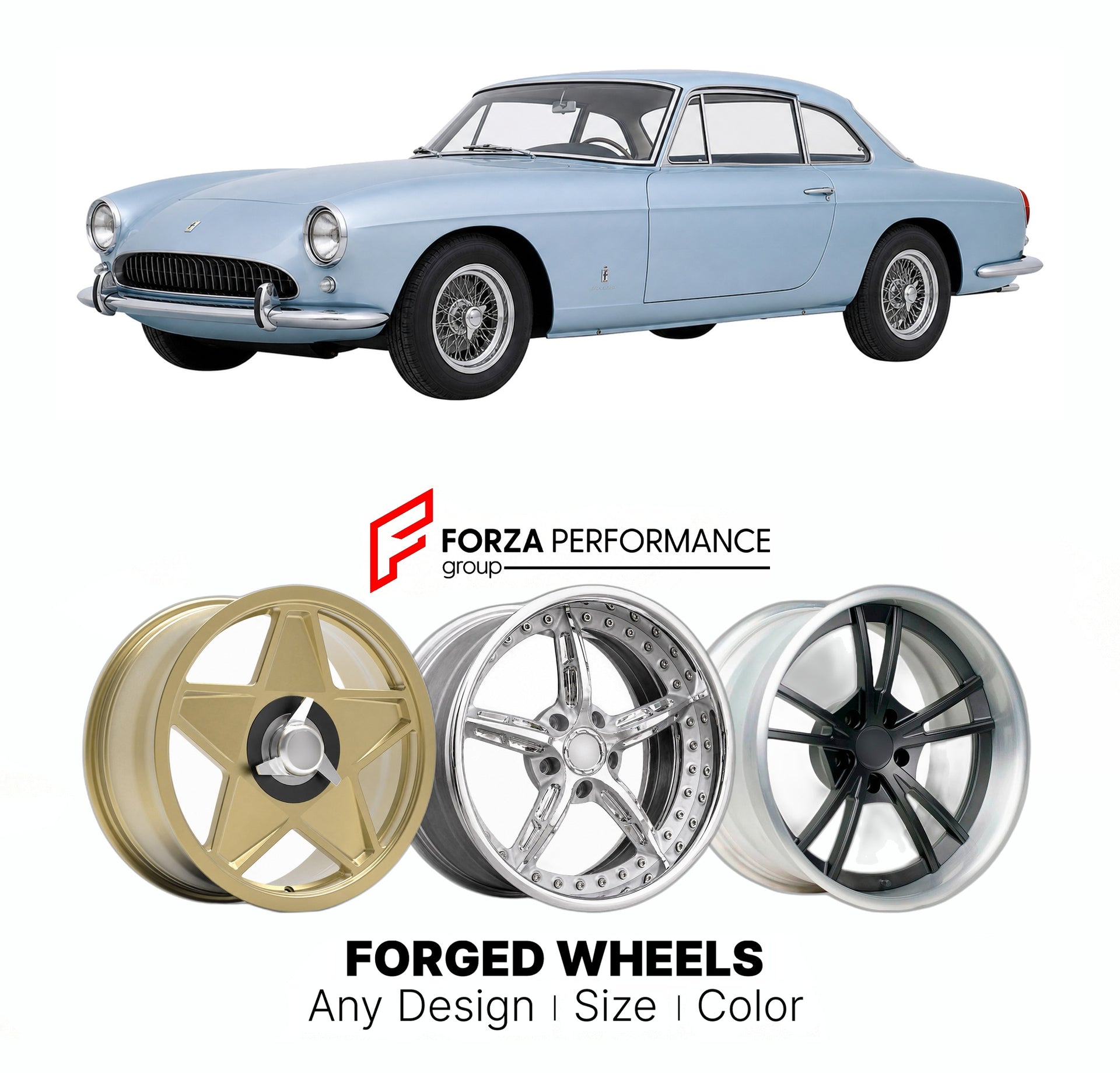 CUSTOM CLASSIC VINTAGE RESTOMOD RETRO OLD SCHOOL FORGED WHEELS RIMS for WARWICK GT PEERLESS 1960 - 1962

Custom forged wheels for Warwick GT Peerless 1960 - 1962. Classic, vintage, restomod wheel designs made to order in custom sizes, offsets, colors and finishes.

We manufacture premium quality forged wheels rims for Warwick GT Peerless 1960 - 1962 in any design, size, color.

THIS WHEEL DESIGN CAN BE CUSTOM-MADE FOR YOUR CAR IN ANY SIZE AND COLOR OPTIONS
Available in monoblock, 2-piece, 3-piece, duoblock,
