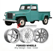 CUSTOM CLASSIC VINTAGE RESTOMOD RETRO OLD SCHOOL FORGED WHEELS RIMS for WILLYS TRUCK 1958 - 1965
Custom forged wheels for classic American muscle cars. Ideal for restomod builds, vintage restorations, and show cars. Deep dish and retro styling available.

We manufacture premium quality forged wheels rims for Willys Truck 1958 - 1965 in any design, size, color.

THIS WHEEL DESIGN CAN BE CUSTOM-MADE FOR YOUR CAR IN ANY SIZE AND COLOR OPTIONS
Available in monoblock, 2-piece, 3-piece, duoblock, beadlock
3D whee