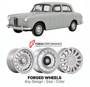 CUSTOM CLASSIC VINTAGE RESTOMOD RETRO OLD SCHOOL FORGED WHEELS RIMS for WOLSELEY 6 110 ADO53 1961 - 1968

Custom forged wheels for Wolseley 6 110 ADO53 1961 - 1968. Classic, vintage, restomod wheel designs made to order in custom sizes, offsets, colors and finishes.

We manufacture premium quality forged wheels rims for Wolseley 6 110 ADO53 1961 - 1968 in any design, size, color.

THIS WHEEL DESIGN CAN BE CUSTOM-MADE FOR YOUR CAR IN ANY SIZE AND COLOR OPTIONS
Available in monoblock, 2-piece, 3-piece, duoblo