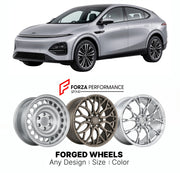 Custom forged wheels for XPeng G6 2023+. Made-to-order monoblock, 2-piece and 3-piece wheels in custom sizes, offsets, colors and finishes with guaranteed vehicle fitment.

We manufacture premium quality forged wheels rims for XPeng G6 2023+ in any design, size, color.

THIS WHEEL DESIGN CAN BE CUSTOM-MADE FOR YOUR CAR IN ANY SIZE AND COLOR OPTIONS
Available in monoblock, 2-piece, 3-piece, duoblock, beadlock
3D wheel renderings are provided according to the exact dimensions and specifications requested by t