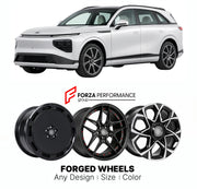 Custom forged wheels for XPeng G9 2022+. Made-to-order monoblock, 2-piece and 3-piece wheels in custom sizes, offsets, colors and finishes with guaranteed vehicle fitment.

We manufacture premium quality forged wheels rims for XPeng G9 2022+ in any design, size, color.

THIS WHEEL DESIGN CAN BE CUSTOM-MADE FOR YOUR CAR IN ANY SIZE AND COLOR OPTIONS
Available in monoblock, 2-piece, 3-piece, duoblock, beadlock
3D wheel renderings are provided according to the exact dimensions and specifications requested by t