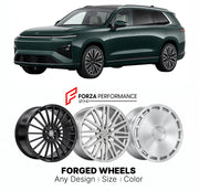 Custom forged wheels for XPeng GX 2026+. Made-to-order monoblock, 2-piece and 3-piece wheels in custom sizes, offsets, colors and finishes with guaranteed vehicle fitment.

We manufacture premium quality forged wheels rims for XPeng GX 2026+ in any design, size, color.

THIS WHEEL DESIGN CAN BE CUSTOM-MADE FOR YOUR CAR IN ANY SIZE AND COLOR OPTIONS
Available in monoblock, 2-piece, 3-piece, duoblock, beadlock
3D wheel renderings are provided according to the exact dimensions and specifications requested by t