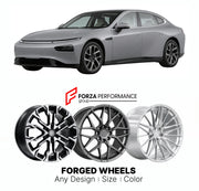 Custom forged wheels for XPeng P7 2020+. Made-to-order monoblock, 2-piece and 3-piece wheels in custom sizes, offsets, colors and finishes with guaranteed vehicle fitment.

We manufacture premium quality forged wheels rims for XPeng P7 2020+ in any design, size, color.

THIS WHEEL DESIGN CAN BE CUSTOM-MADE FOR YOUR CAR IN ANY SIZE AND COLOR OPTIONS
Available in monoblock, 2-piece, 3-piece, duoblock, beadlock
3D wheel renderings are provided according to the exact dimensions and specifications requested by t
