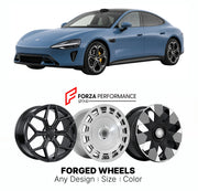 Custom forged wheels for Xiaomi SU7 2024+. Made-to-order monoblock, 2-piece and 3-piece wheels in custom sizes, offsets, colors and finishes with guaranteed vehicle fitment.

We manufacture premium quality forged wheels rims for Xiaomi SU7 2024+ in any design, size, color.

THIS WHEEL DESIGN CAN BE CUSTOM-MADE FOR YOUR CAR IN ANY SIZE AND COLOR OPTIONS
Available in monoblock, 2-piece, 3-piece, duoblock, beadlock
3D wheel renderings are provided according to the exact dimensions and specifications requested 