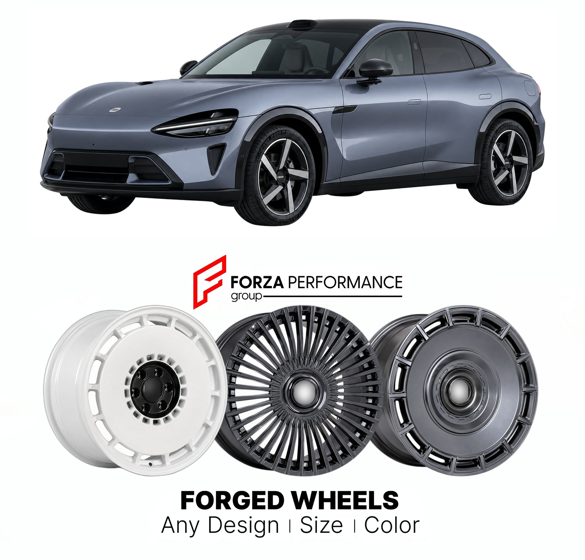 Custom forged wheels for Xiaomi YU7 2025+. Made-to-order monoblock, 2-piece and 3-piece wheels in custom sizes, offsets, colors and finishes with guaranteed vehicle fitment.

We manufacture premium quality forged wheels rims for Xiaomi YU7 2025+ in any design, size, color.

THIS WHEEL DESIGN CAN BE CUSTOM-MADE FOR YOUR CAR IN ANY SIZE AND COLOR OPTIONS
Available in monoblock, 2-piece, 3-piece, duoblock, beadlock
3D wheel renderings are provided according to the exact dimensions and specifications requested 