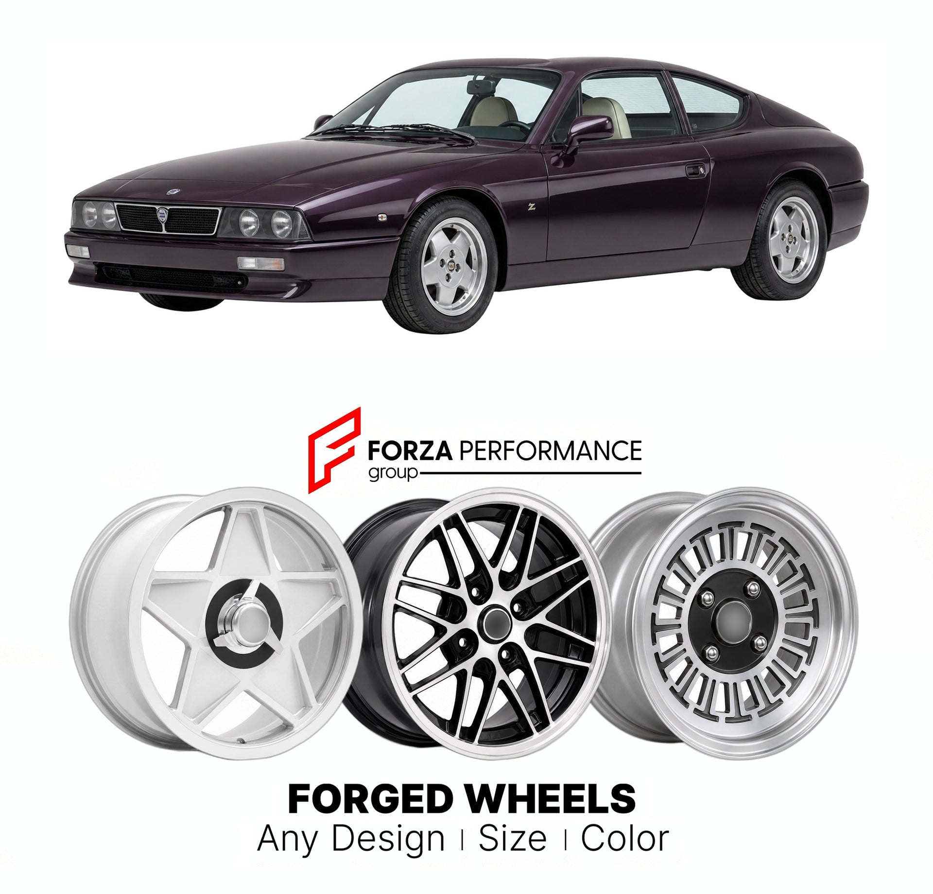 CUSTOM CLASSIC VINTAGE RESTOMOD RETRO OLD SCHOOL FORGED WHEELS RIMS for ZAGATO LANCIA HYENA 1992 - 1993

Custom forged wheels for Zagato Lancia Hyena 1992 - 1993. Classic, vintage, restomod wheel designs made to order in custom sizes, offsets, colors and finishes.

We manufacture premium quality forged wheels rims for Zagato Lancia Hyena 1992 - 1993 in any design, size, color.

THIS WHEEL DESIGN CAN BE CUSTOM-MADE FOR YOUR CAR IN ANY SIZE AND COLOR OPTIONS
Available in monoblock, 2-piece, 3-piece, duoblock,