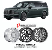 Custom forged wheels for Zeekr 9 2022+. Made-to-order monoblock, 2-piece and 3-piece wheels in custom sizes, offsets, colors and finishes with guaranteed vehicle fitment.

We manufacture premium quality forged wheels rims for Zeekr 9 2022+ in any design, size, color.

THIS WHEEL DESIGN CAN BE CUSTOM-MADE FOR YOUR CAR IN ANY SIZE AND COLOR OPTIONS
Available in monoblock, 2-piece, 3-piece, duoblock, beadlock
3D wheel renderings are provided according to the exact dimensions and specifications requested by the