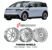 Custom forged wheels for Zeekr Geely MIX 2024+. Made-to-order monoblock, 2-piece and 3-piece wheels in custom sizes, offsets, colors and finishes with guaranteed vehicle fitment.

We manufacture premium quality forged wheels rims for Zeekr Geely MIX 2024+ in any design, size, color.

THIS WHEEL DESIGN CAN BE CUSTOM-MADE FOR YOUR CAR IN ANY SIZE AND COLOR OPTIONS
Available in monoblock, 2-piece, 3-piece, duoblock, beadlock
3D wheel renderings are provided according to the exact dimensions and specifications 