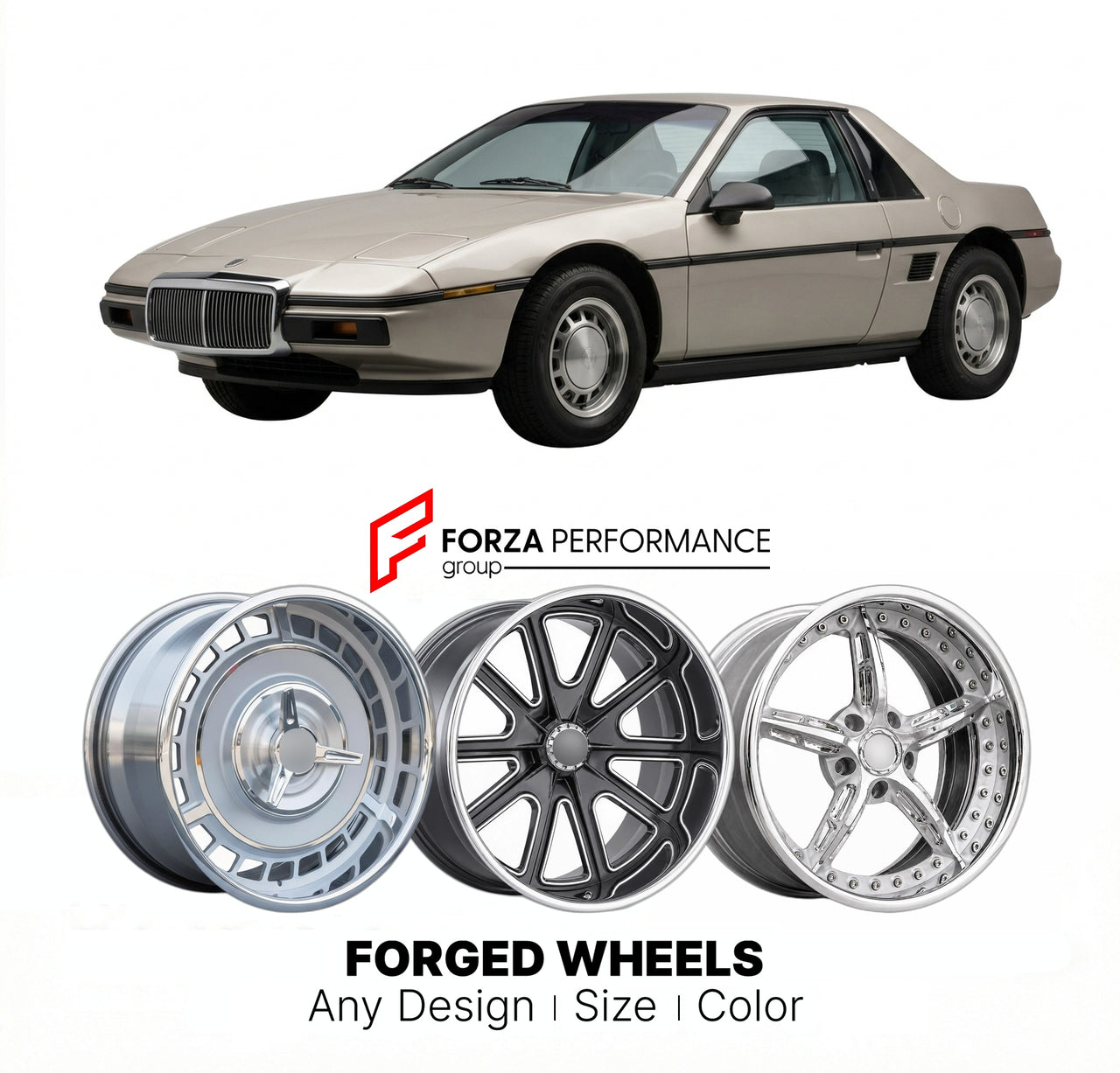 CUSTOM CLASSIC VINTAGE RESTOMOD RETRO OLD SCHOOL FORGED WHEELS RIMS for ZIMMER QUICKSILVER 1978 - 1988
Custom forged wheels for classic American muscle cars. Ideal for restomod builds, vintage restorations, and show cars. Deep dish and retro styling available.

We manufacture premium quality forged wheels rims for Zimmer QuickSilver 1978 - 1988 in any design, size, color.

THIS WHEEL DESIGN CAN BE CUSTOM-MADE FOR YOUR CAR IN ANY SIZE AND COLOR OPTIONS
Available in monoblock, 2-piece, 3-piece, duoblock, bead