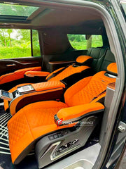 LUXURY VIP SEATS SET for CADILLAC ESCALADE 2021 - 2024

Functions: Ventilation, heating, massage, touch screen, zero gravity, folding tabel, refrigerator, adjustments, cup holders.

Instalation on the original car screw hole position.

NOTE: Professional installation is required.

CONTACT US FOR PRICING
