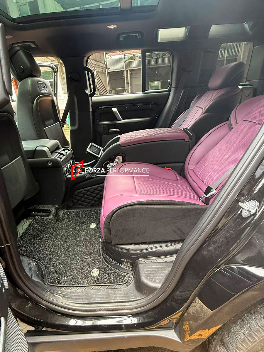 LUXURY VIP SEATS SET for LAND ROVER DEFENDER 110 2019+

Functions: Ventilation, heating, massage, touch screen, refrigerator, adjustments, cup holders.

Instalation on the original car screw hole position.

NOTE: Professional installation is required.

CONTACT US FOR PRICING