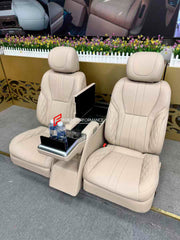 LUXURY VIP SEATS SET for LEXUS LX600

Functions: Ventilation, heating, massage, touch screen, folding tabel, refrigerator, adjustments, cup holders.

Seats moved 10cm back for more leg space.

Instalation on the original car screw hole position.

NOTE: Professional installation is required.

CONTACT US FOR PRICING