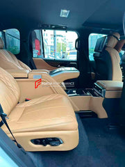 LUXURY VIP SEATS SET for LEXUS LX600

Functions: Ventilation, heating, massage, touch screen, folding tabel, refrigerator, adjustments, cup holders.

Seats moved 10cm back for more leg space.

Instalation on the original car screw hole position.

NOTE: Professional installation is required.

CONTACT US FOR PRICING