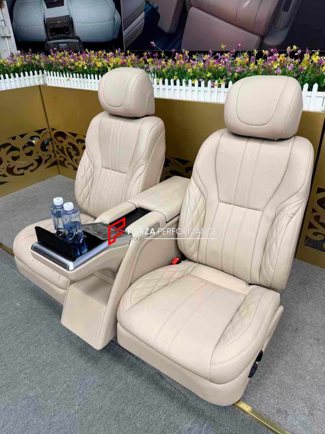 LUXURY VIP SEATS SET for LEXUS LX600

Functions: Ventilation, heating, massage, touch screen, folding tabel, refrigerator, adjustments, cup holders.

Seats moved 10cm back for more leg space.

Instalation on the original car screw hole position.

NOTE: Professional installation is required.

CONTACT US FOR PRICING