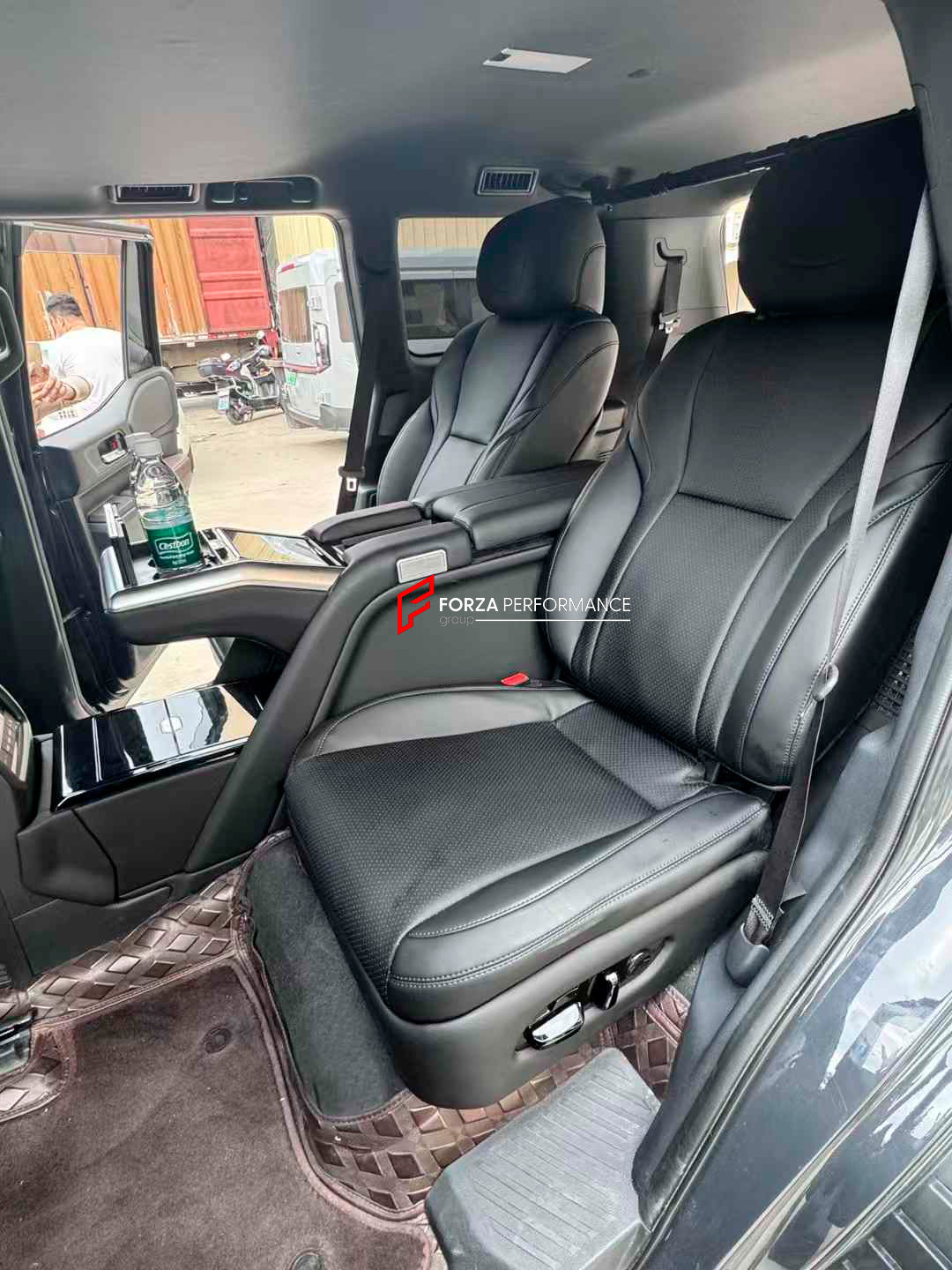 LUXURY VIP SEATS SET for TOYOTA LAND CRUSIER LC250

Functions: Ventilation, heating, massage, touch screen, folding tabel, refrigerator, adjustments, cup holders.

Seats moved 10cm back for more leg space.

Instalation on the original car screw hole position.

NOTE: Professional installation is required.