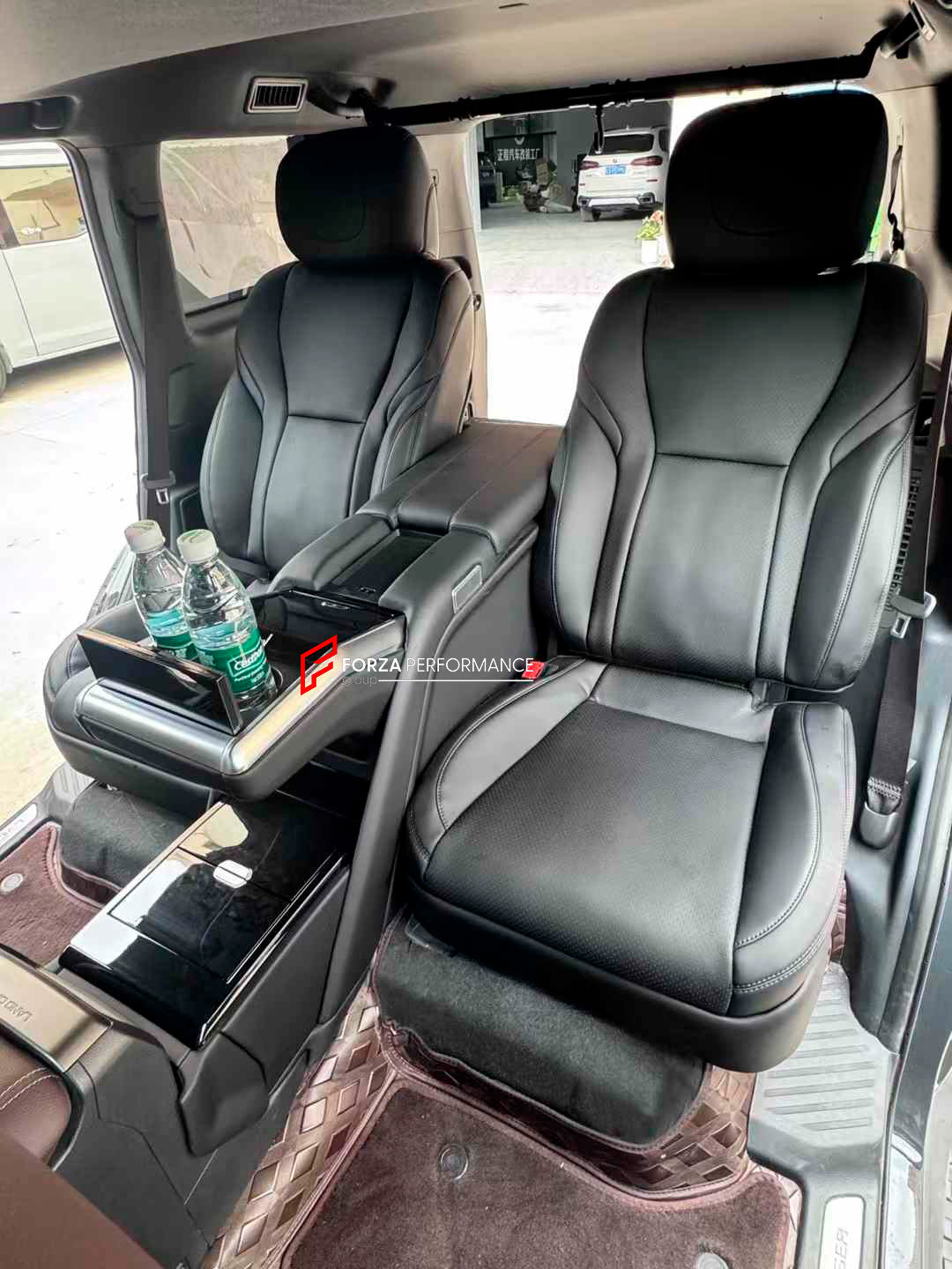 LUXURY VIP SEATS SET for TOYOTA LAND CRUSIER LC250

Functions: Ventilation, heating, massage, touch screen, folding tabel, refrigerator, adjustments, cup holders.

Seats moved 10cm back for more leg space.

Instalation on the original car screw hole position.

NOTE: Professional installation is required.