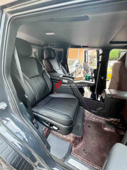 LUXURY VIP SEATS SET for TOYOTA LAND CRUSIER LC250

Functions: Ventilation, heating, massage, touch screen, folding tabel, refrigerator, adjustments, cup holders.

Seats moved 10cm back for more leg space.

Instalation on the original car screw hole position.

NOTE: Professional installation is required.