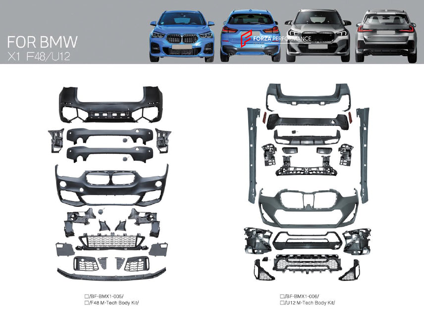 M-TECH BODY KIT FOR BMW X1 U11 U12 2022+ F48 LCI 2019-2022 – Forza