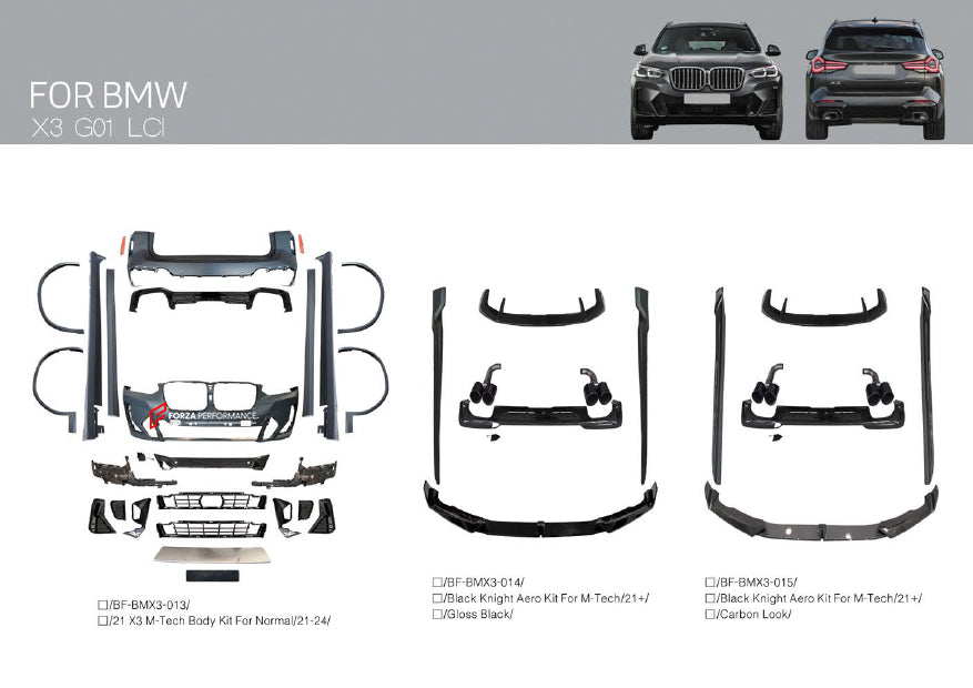 M-TECH BODY KIT FOR BMW X3 G01 LCI 2021-2024