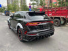 WIDE DRY CARBON BODY KIT FOR AUDI Q8 | RSQ8 4M 2019+   Set include:  Front Bumper Assembly Front Bumper Canards Hood/Bonnet Front Fenders Fender Flares Side Skirts Rear Roof Spoiler Trunk Wing Spoiler Exhaust system Rear Bumper Rear Diffuser