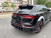 WIDE DRY CARBON BODY KIT FOR AUDI Q8 | RSQ8 4M 2019+   Set include:  Front Bumper Assembly Front Bumper Canards Hood/Bonnet Front Fenders Fender Flares Side Skirts Rear Roof Spoiler Trunk Wing Spoiler Exhaust system Rear Bumper Rear Diffuser