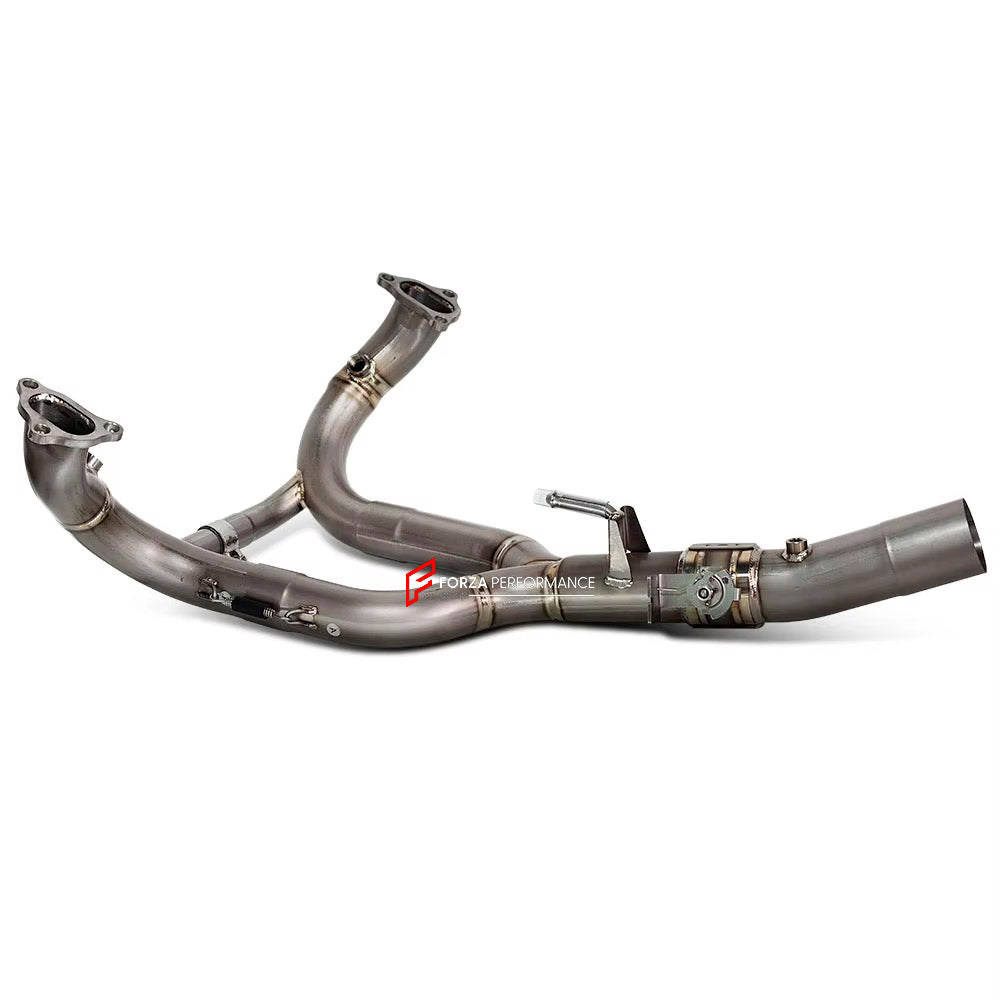 MANUAL VALVED TITANIUM MOTORCYCLE EXHAUST SYSTEM for BMW R1250GS R RS

Set include:

Header
2-1 Merge Collector
Manual Valve
Mid pipe


Material: Titanium (can be made in Stainless Steel)

NOTE: Professional installation is required.

FEATURES:

Engineered Digital prototyping using 3D CAD design software, each car model chassis has been 3D laser scanned in the factor
Factory run all test cars on Italian 1200HP Dyno machine, to make the best performance design of exhaust
CNC bending machine accurately bends 