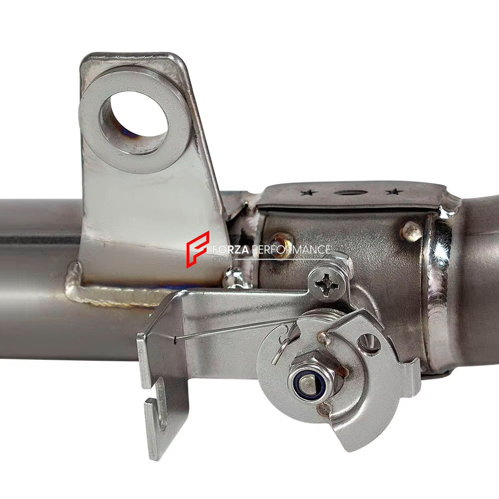 MANUAL VALVED TITANIUM MOTORCYCLE EXHAUST SYSTEM for KAWASAKI ZX-4R

Set include:

Header
4-1 Merge Collector
Valve
Mid Pipe

Aprox Weight: 5 kg (11 lbs)

Material: Titanium (can be made in Stainless Steel)

NOTE:&nbsp;Professional installation is required.

FEATURES:

Engineered Digital prototyping using 3D CAD design software, each car model chassis has been 3D laser scanned in the factor
Factory run all test cars on Italian 1200HP Dyno machine, to make the best performance design of exhaust
CNC bending m
