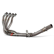 MANUAL VALVED TITANIUM MOTORCYCLE EXHAUST SYSTEM for KAWASAKI ZX-4R

Set include:

Header
4-1 Merge Collector
Valve
Mid Pipe

Aprox Weight: 5 kg (11 lbs)

Material: Titanium (can be made in Stainless Steel)

NOTE:&nbsp;Professional installation is required.

FEATURES:

Engineered Digital prototyping using 3D CAD design software, each car model chassis has been 3D laser scanned in the factor
Factory run all test cars on Italian 1200HP Dyno machine, to make the best performance design of exhaust
CNC bending m